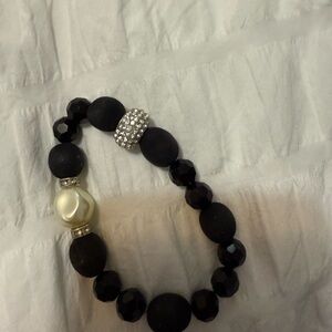 Elegant Black and Silver Beaded Bracelet